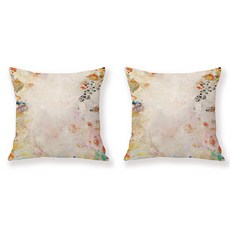 朦朧油畫花卉風格抱枕套 2入