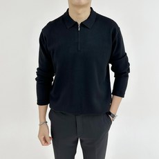 Adore Classic 男士基本領亨利領柔軟長袖針織衫