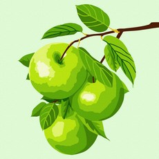 Play about 名畫繪製 DIY 套組 青蘋果果實 數字油畫 20 x 20 cm, 混合顏色, 1個