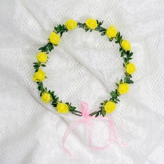 lilydress 玫瑰面紗花環 LFC24, 黃色