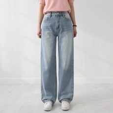 앤드스타일 여성용 롱/기본/숏 기장 딱맞진 50탄 뒷밴딩 워싱 와이드 데님 팬츠 265144