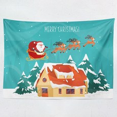 Artyhome 聖誕快樂法蘭絨掛毯, TYPE04, 1個