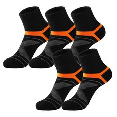 PORTSKIN 登山健行短筒襪 5雙組, 黑色, 5個