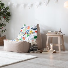 리바트 크레프 빈백 체어 L, 라이트베이지