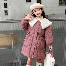 Orenjidamom 女童大披肩領波浪絎縫外套