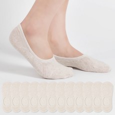 Si Ner socks 女性用實用型腳尖加固素色隱形襪12雙組