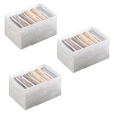 小麥購物 印花衣物收納箱3件組 L397 6格, 白色, 1組