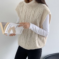 Loves Josh 高領寬鬆針織背心