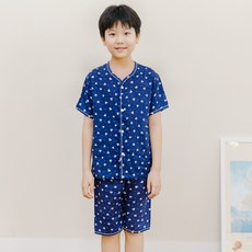 兒童系列 男童學生款 涼感可愛嫘縈短袖睡衣 上下套裝