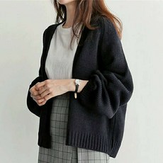 구디프 여성용 루즈핏 기본 가디건