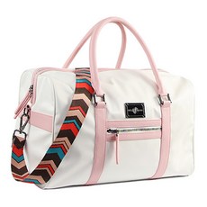 DEX Pajo 白線波士頓包, 白色 淺粉色