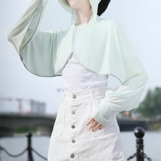 Market A 女性用戶外高爾夫連帽涼感披肩