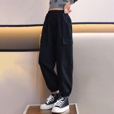 이유몽 아동용 마리도 조거 카고 밴딩 캐주얼 롱 팬츠