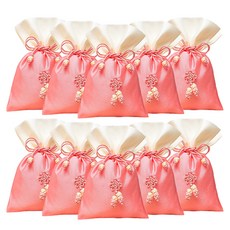 包裝網 傳統福袋 基本款 中, 10個, 04 珊瑚色