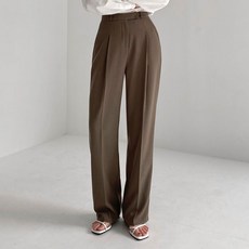 Planday 女款垂墜感隱藏式調節扣半寬版長版西裝褲