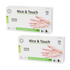 Nice&Touch 食品用衛生塑膠手套CPE高級型S 200張+L 200張組, 1組