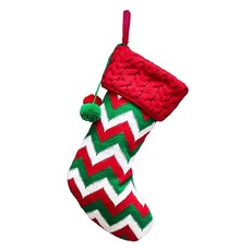 MODACore 摩達客 毛線編織聖誕襪, 紅綠條紋, 1個