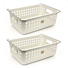 鐵絲籃特大號 30L, 2個, 米色