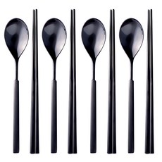 RAONNURI 簡約湯匙筷子組, 1組, 勺子 4p + 筷子 4p