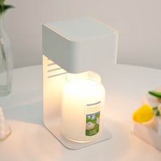 Yankee Candle 大罐蠟燭 + The Sweet 可調光咖啡廳融蠟燈 + 燈泡2入套組, 潔淨棉花, 白色