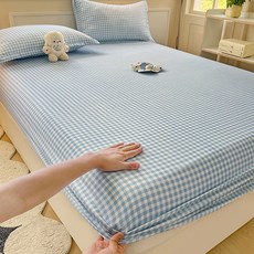 春日愛 格紋貼合床墊套