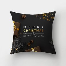 Dasababa 聖誕裝飾抱枕套, 金色黑色 A