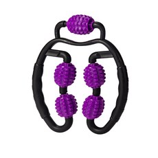 5輪小腿按摩器, 黑柄紫球, 1個