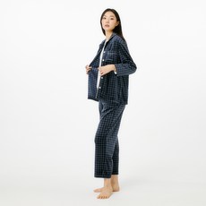 JAJU (JAJU) 女款貂絨格紋睡衣上下套裝