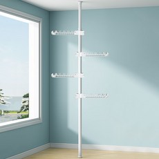 EVER HOUSE 立桿式多功能4層曬衣架, 白色