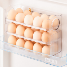 솔브리빙 자동 오픈 냉장고 계란 트레이 30구, 투명, 1개