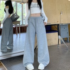 德普羅商務 女款鈕扣亮點經典寬鬆闊腿運動褲