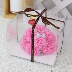 Bluehen 香皂花可愛康乃馨蛋糕花盒, 粉紅色, 1個