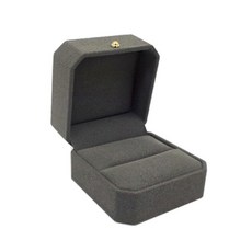 麂皮絨戒指盒, 1個, 灰色