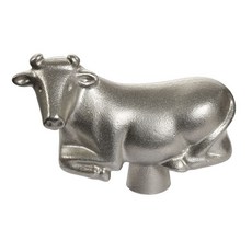 스타우브 주물 동물 뚜껑 손잡이 소, 실버, 1개