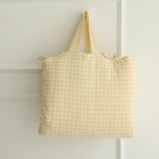 格紋印花午睡被套8入組, 黃色野餐