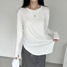 todayandlook 女款圓領側開衩寬鬆版長袖T恤