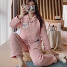 LUNA GLAM 孕兔長袖睡衣上下套裝skz325