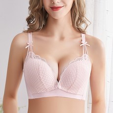 蝴蝶結肩帶蕾絲哺乳內衣