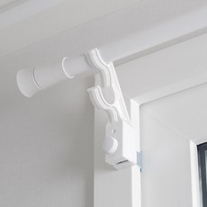 생활백서 못 없이 설치하는 안뚫어고리 2p + 커튼봉 + 후사고리 2p 세트 일반형 6자, 화이트