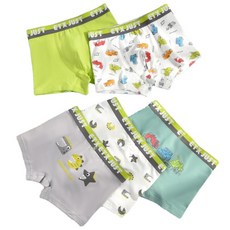 男童款微笑動物朋友四角內褲 5件組 YP101