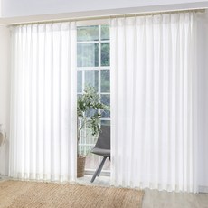 Casafelice 飄逸蝴蝶褶雪紡窗簾 2入