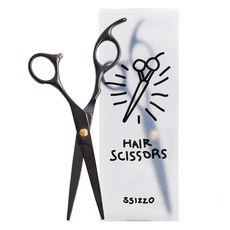SSIZZO 專業工藝美髮剪刀 標準型, 黑色, 1個