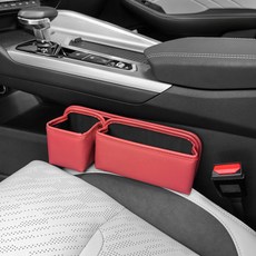 AUTO CREW 車用模組化皮革側邊置物袋杯架 AC-S8, 1個, 酒紅色