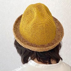 Knit-wit Michiyo 夏日草帽 Casper 馬尼拉麻線 521 芥末黃 3p + 542 蘆葦色 2p + 編織圖案套組, 1套, 混色