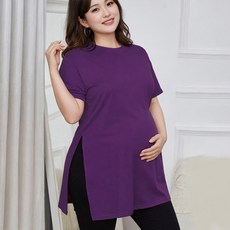 Allode 側開衩孕婦長版T恤