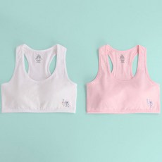 女童棉質背心式學生運動內衣2件組