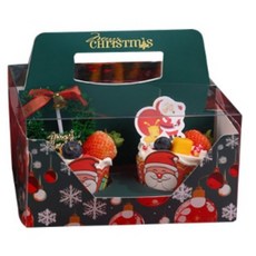 Portegar綠色聖誕杯套 4格, 1入, 10個