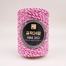 공작표 순면 색사 24합 미니 350 뜨개실, 612 핑크 + 딥핑크, 1개