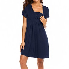 주르미 면 귀여운 반팔 임산부 모유 수유 원피스