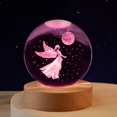 연하 6cm 크리스탈구 감성조명 색변환 무드등 + 선물포장, 천사
